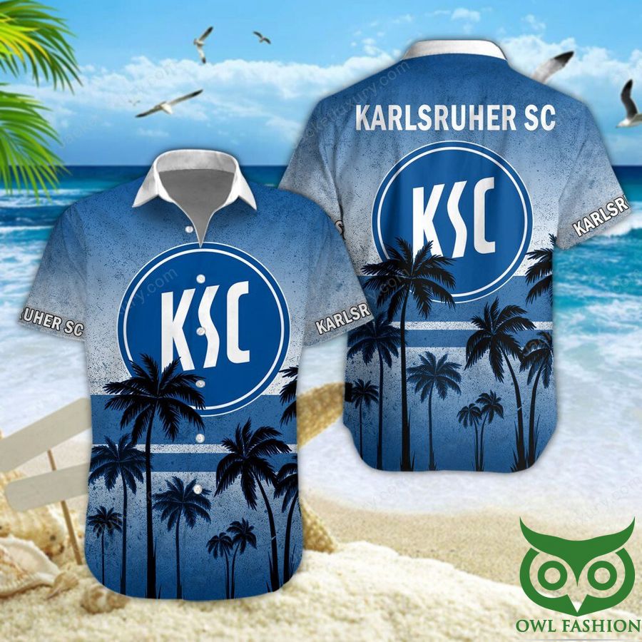 21 Karlsruher SC Dark Blue Coconut Tree Hawaiian Shirt