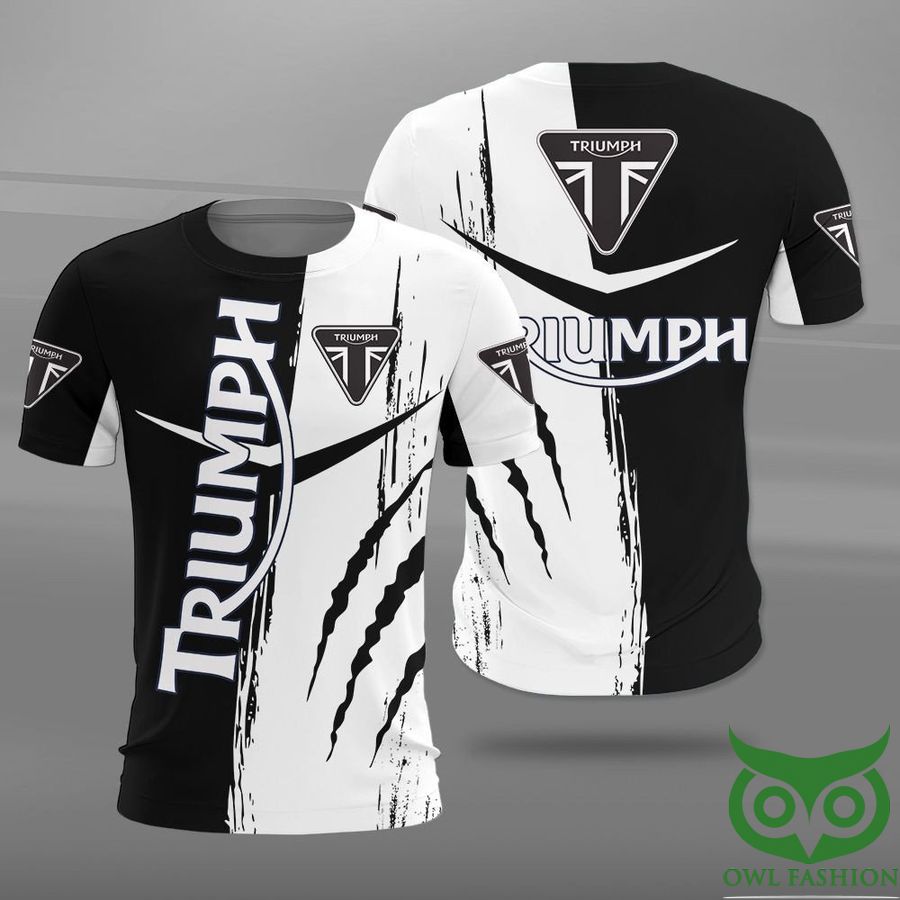 GmZn90ij 127 Triumph Logo Black and White 3D Shirt