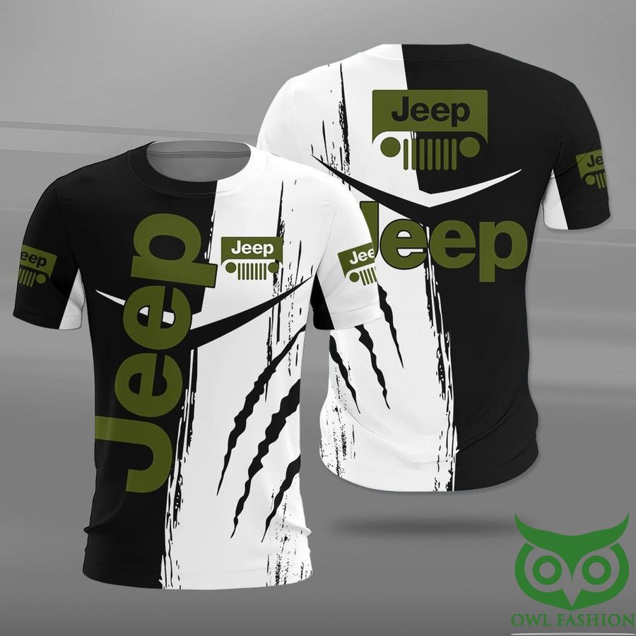 Jeep Logo White and Black 3D Shirt