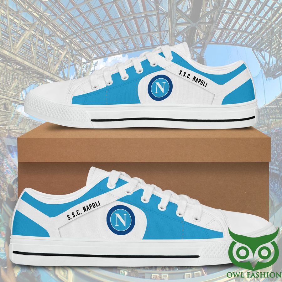 7 S.S.C. Napoli Black White Low Top Shoes For Fans