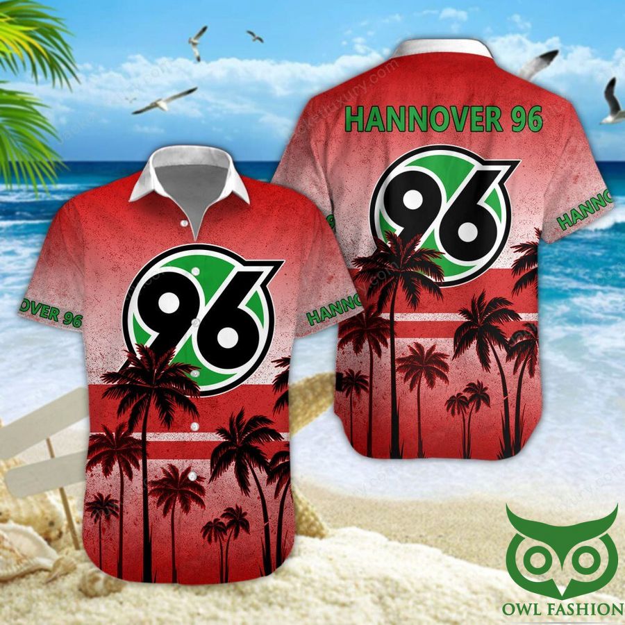 14 Hannover 96 Red Coconut Tree Hawaiian Shirt