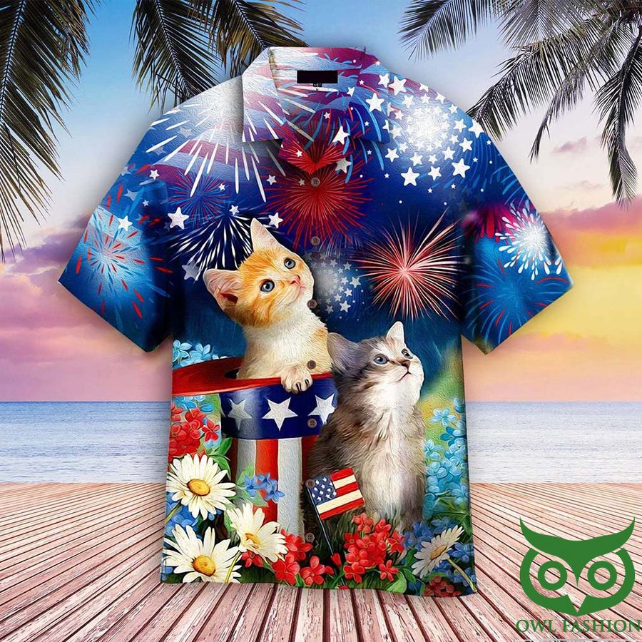 27 Cat Happy 4th Of July Hawaiian Shirt