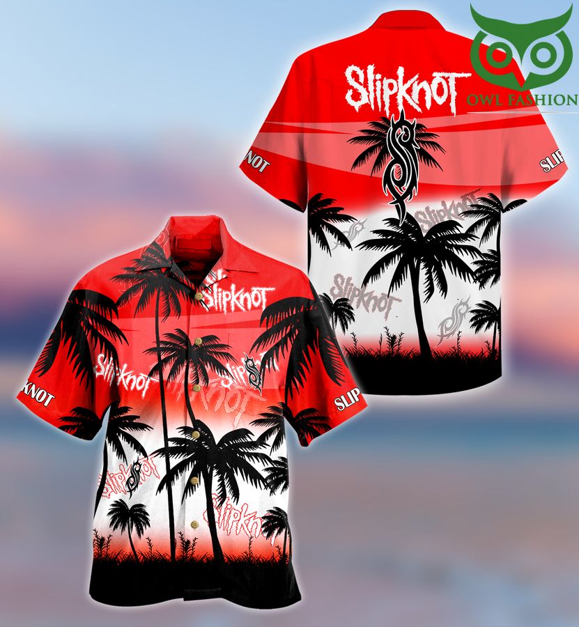 100 Slipknot Music Palm red Hawaiian Shirt