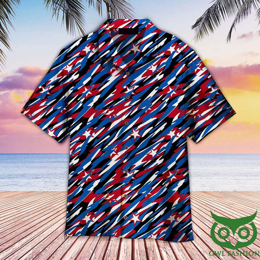 22 4th of July US Flag Camo Patriotism Hawaiian Shirt