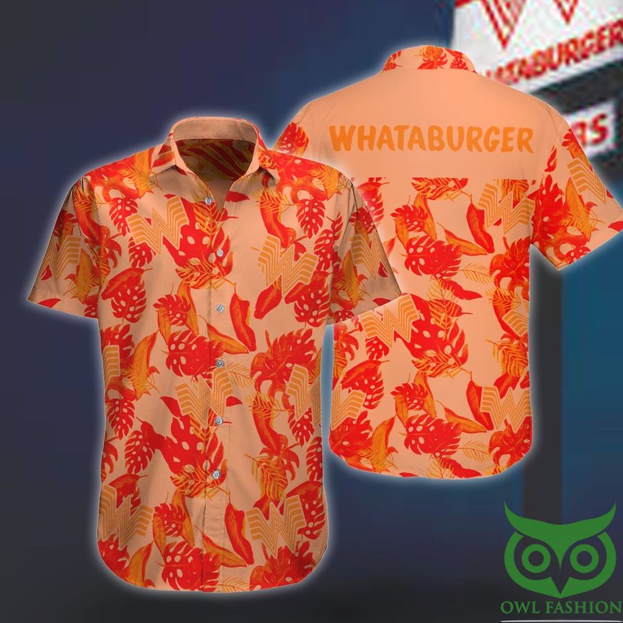 8 Whataburger Leaf Orange Hawaiian Shirt
