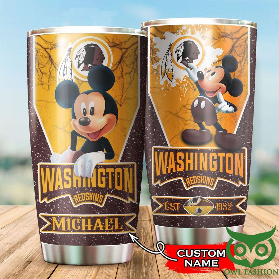 24 Custom Name Washington Redskins Mickey Mouse NFL Tumbler Cup