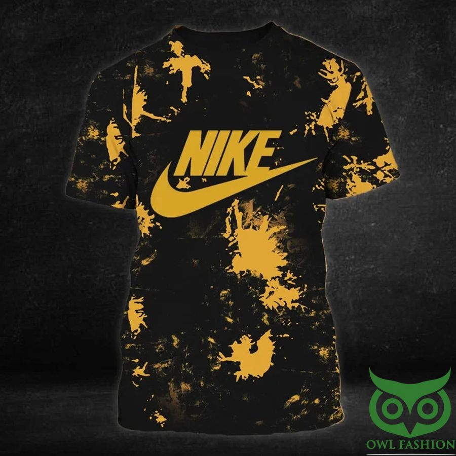 68 Luxury Nike Yellow Splash Black 3D T shirt