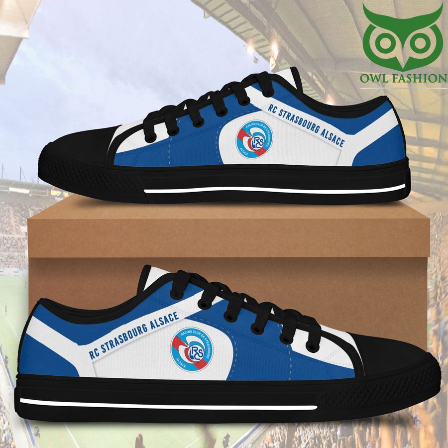 33 RC Strasbourg Alsace Black White low top shoes for Fans