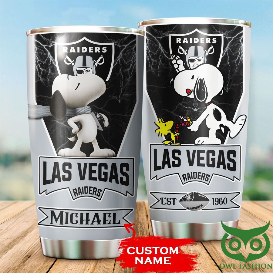 2 Las Vegas Raiders Tumbler Snoopy NFL Custom Name