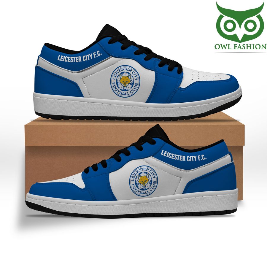 Leicester City FC Black White Jordan Sneakers Shoes
