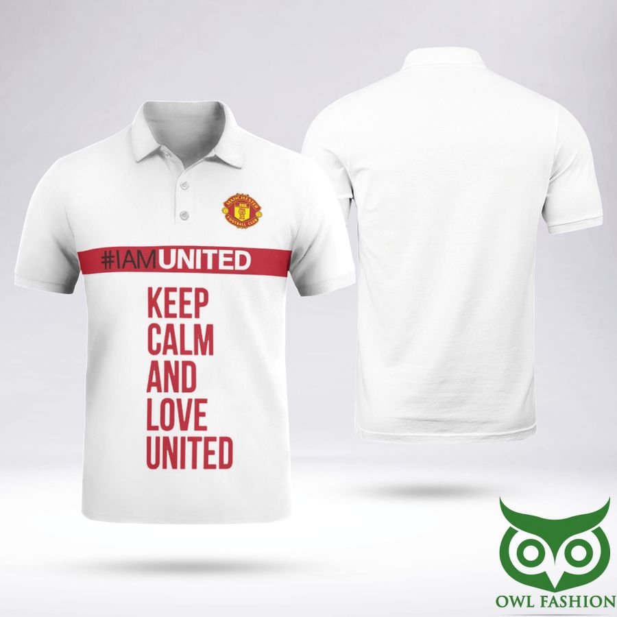 152 Keep Calm And Love United Hastag Polo Shirt
