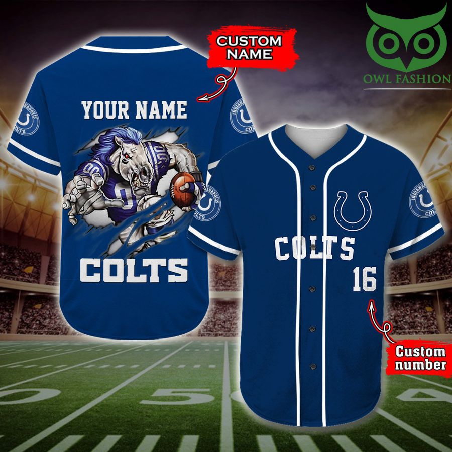 102 Indianapolis Colts Baseball Jersey NFL Custom Name Number