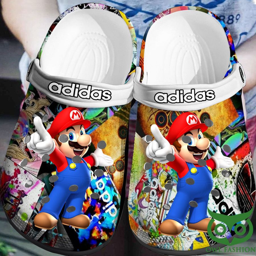 36 Adidas Logo Colorful Mario Black Crocs