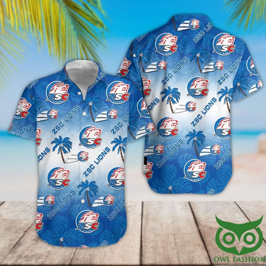 30 ZSC Lions Blue White Bright Hawaiian Shirt