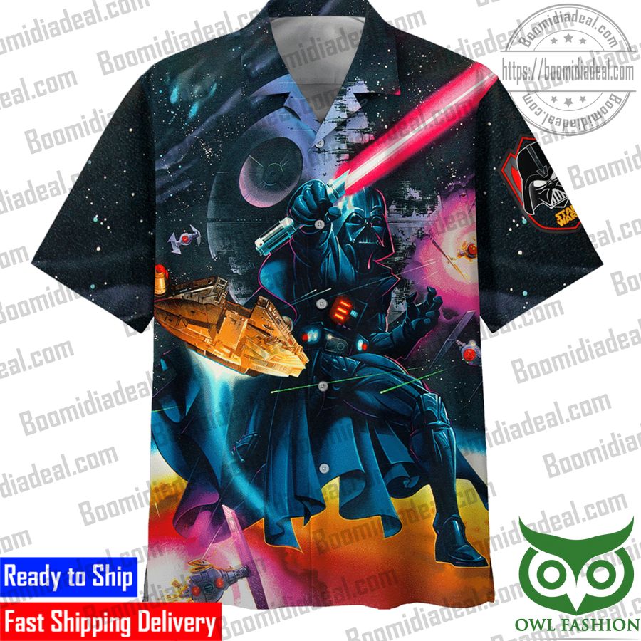 21 Star Wars Darth Vader SpaceShip Battle Galaxy Hawaiian Shirt