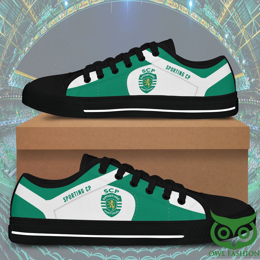 28 Sporting CP Black White Low Top Shoes For Fans