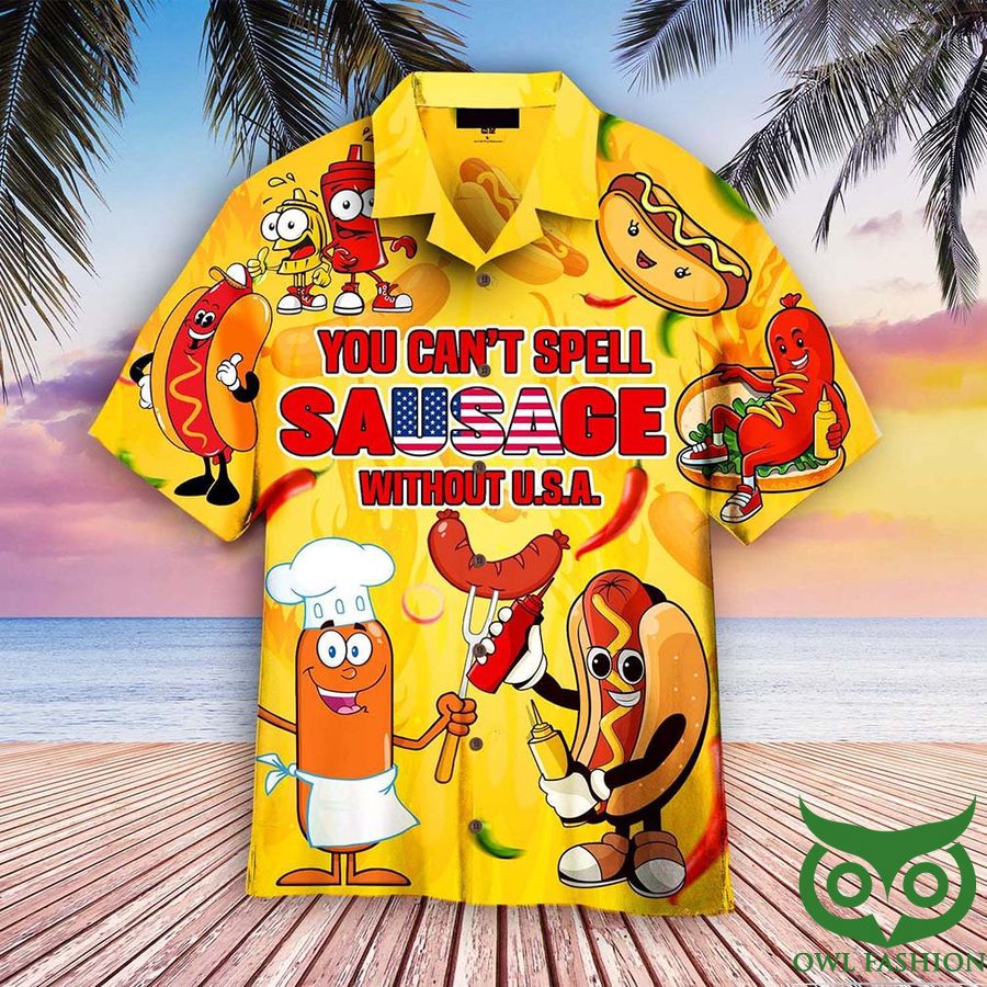42 You Cant Spell Sausage Without USA Happy 4th Of July Hawaiian Shirt