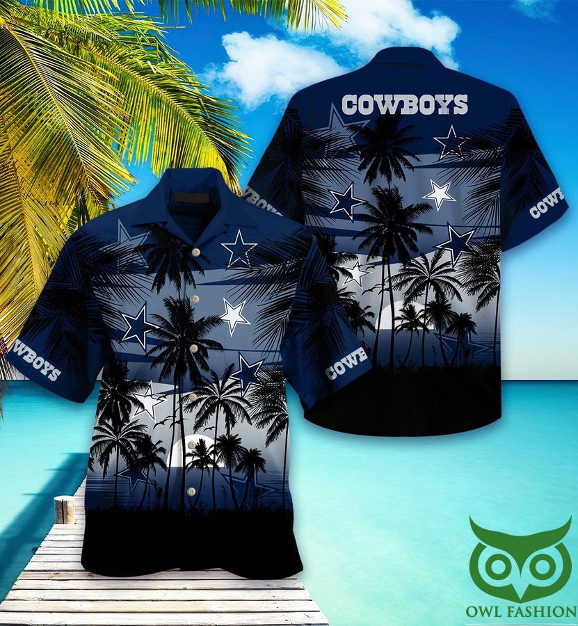 189 Dallas Cowboys Star In The Sky Dark Blue Hawaiian Shirt