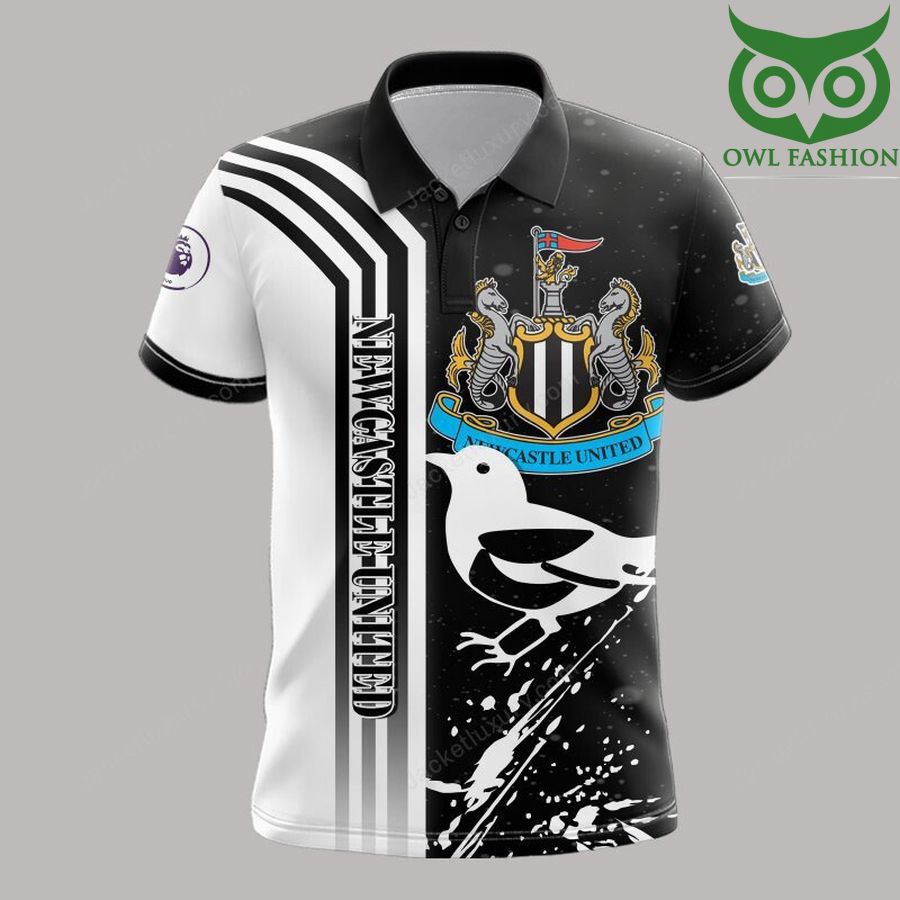 207 Newcastle United F.C black and white big logo 3D Shirt full printed