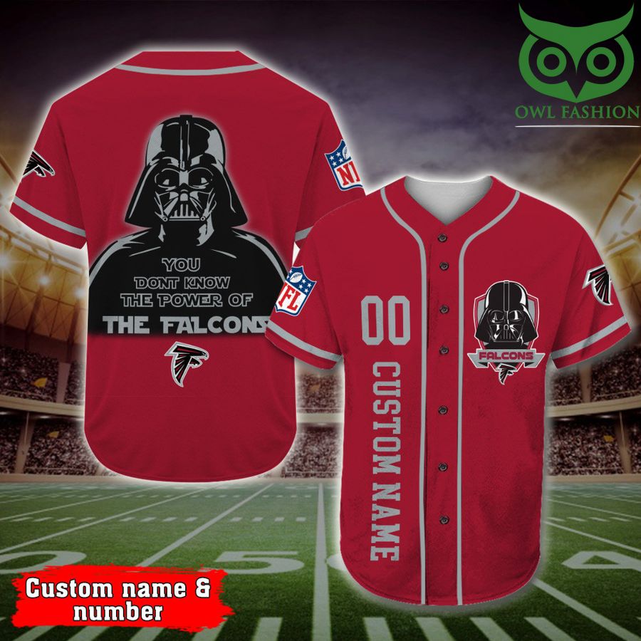 64 Darth Vader Star Wars NFL Custom Name Number Atlanta Falcons Baseball Jersey Shirt