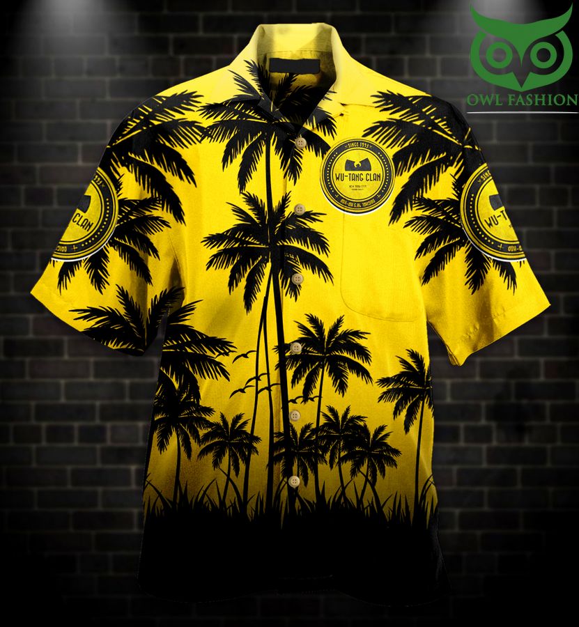 4 Wu Tang Clan Fan Palm bright yellow Hawaiian Shirt