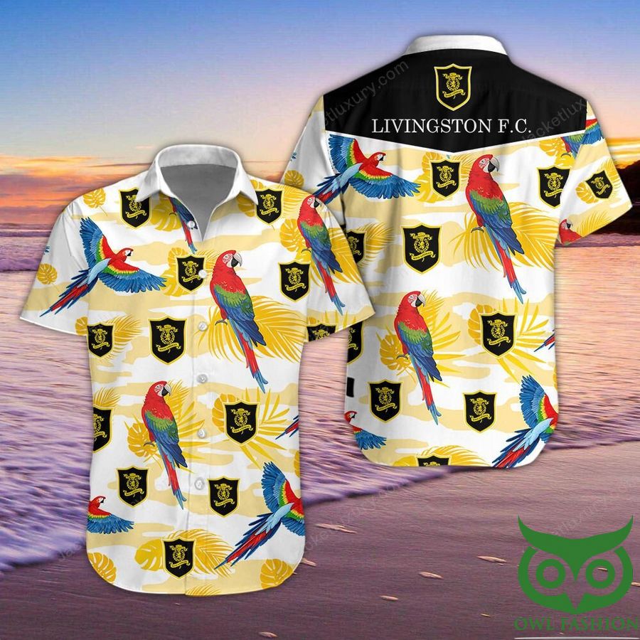 2 Livingston F.C. Parrot Yellow White Hawaiian Shirt