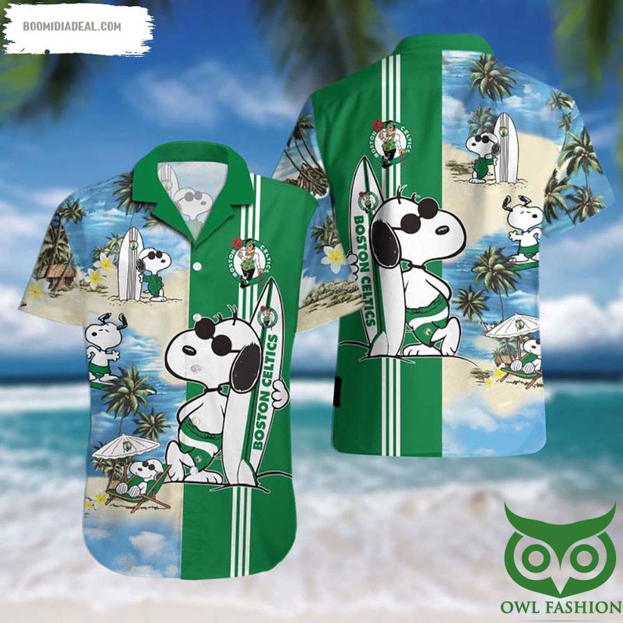 5 Boston Celtics Snoopy NBA Champions Hawaiian Shirt
