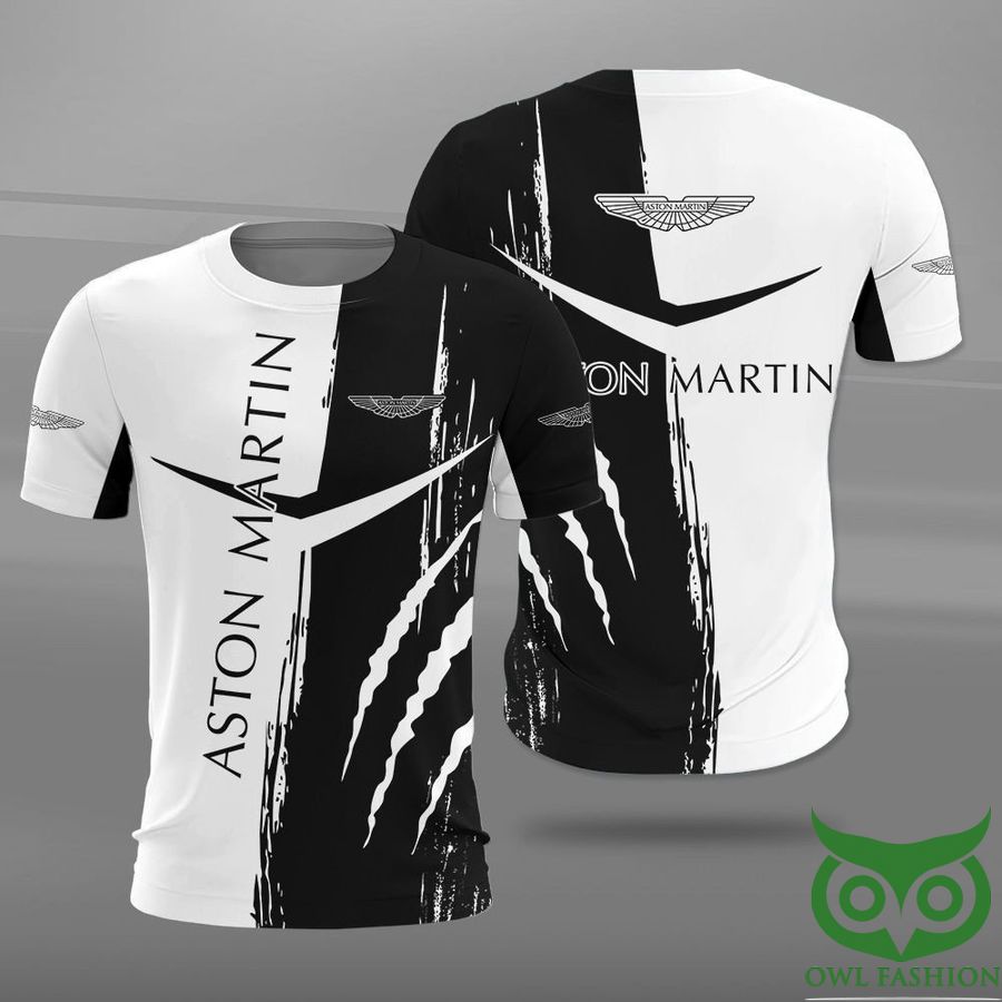 Aston Martin Logo Black and White 3D Shirt