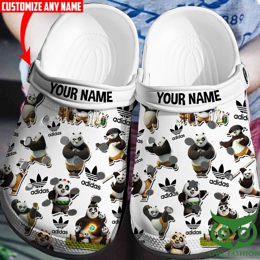 39 Custom Name Adidas Logo Panda Kungfu Blue Crocs