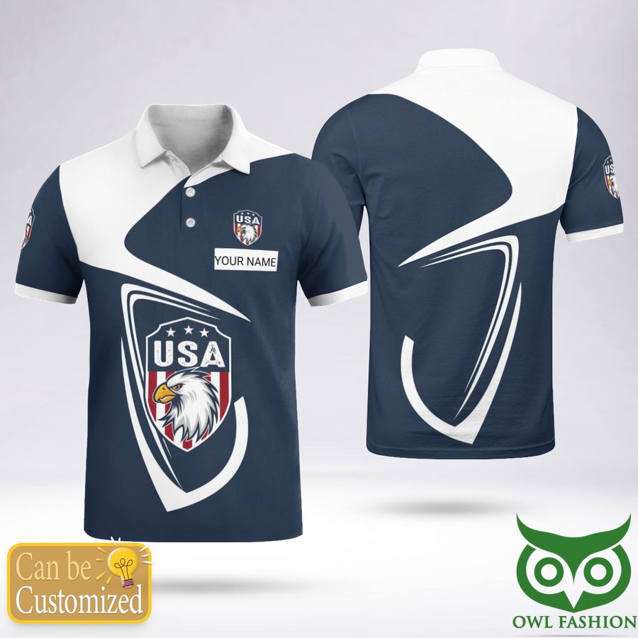 198 Custom Name USA Nation Limited Eagle Symbols Polo Shirt