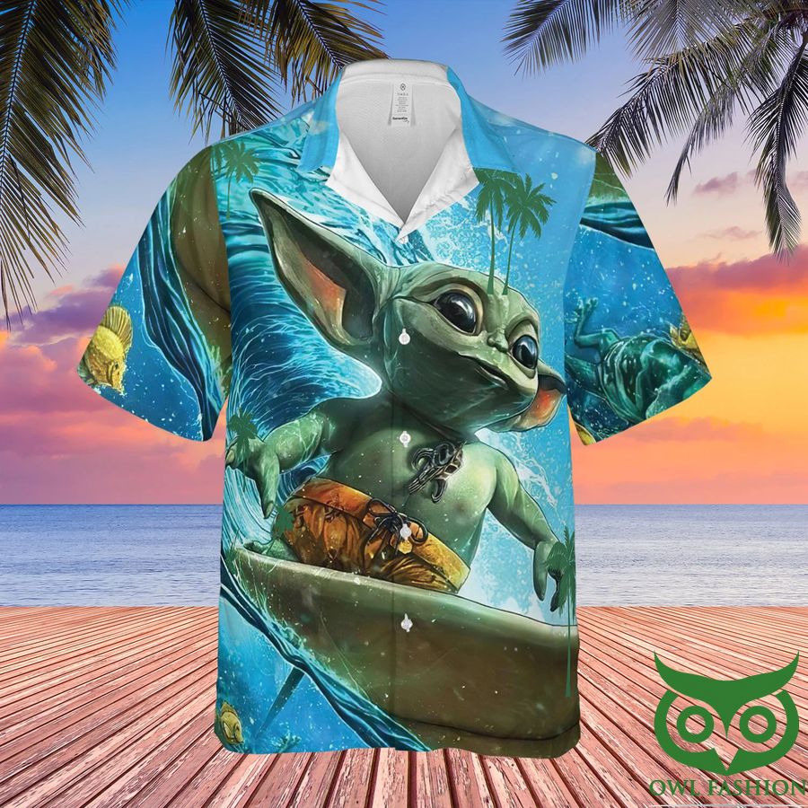 9 Star Wars Baby Yoda Surfing Summer Hawaiian Shirt