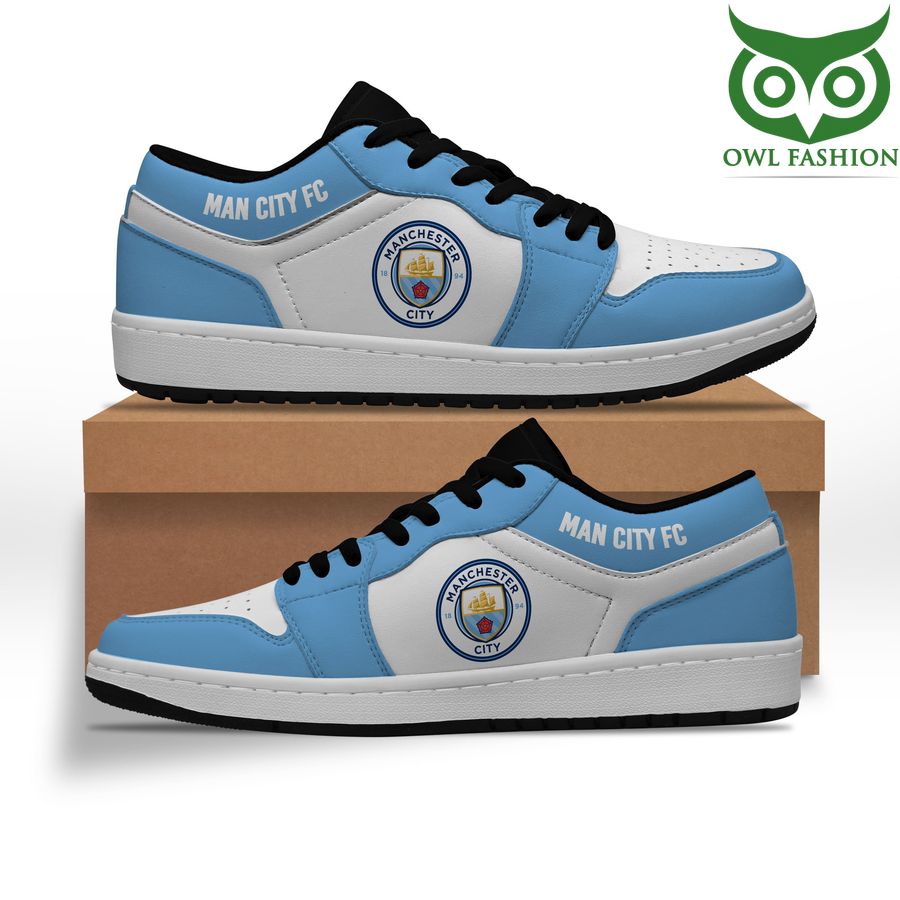 Manchester City FC Black White Jordan Sneakers Shoes