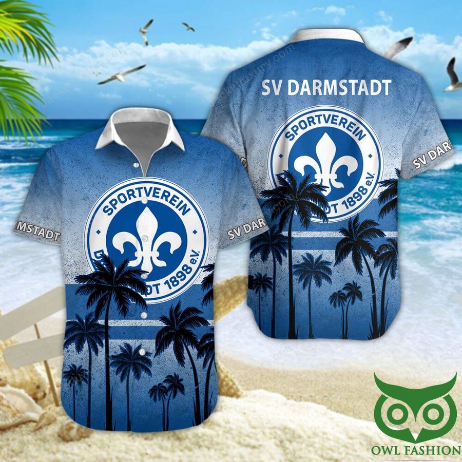 8 Darmstadt 98 Blue Black Coconut Tree Hawaiian Shirt