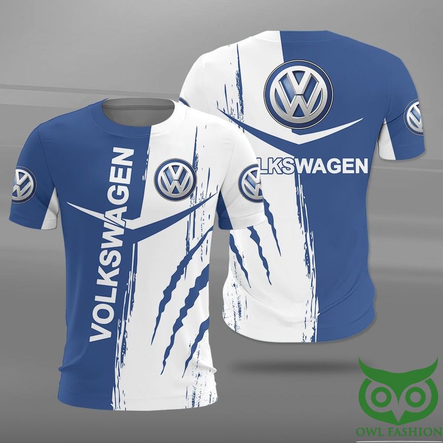 loepWeEy 2 Volkswagen Logo Blue and White 3D Shirt