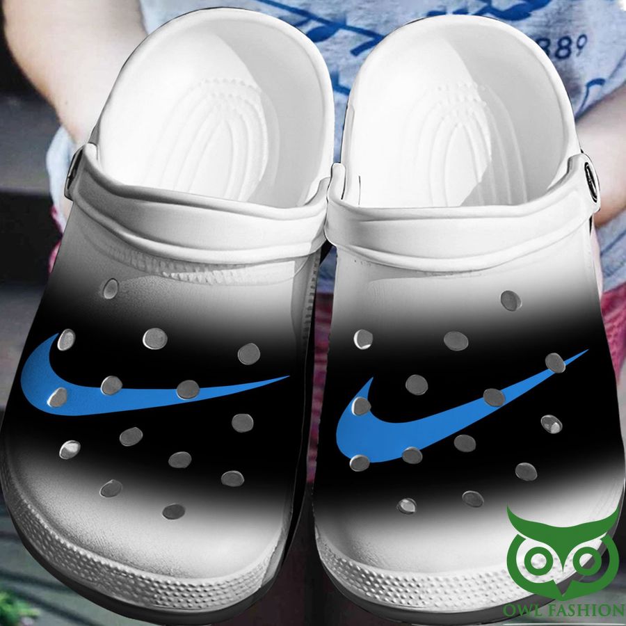 4 Nike US Black White Gradient Blue Logo Crocs