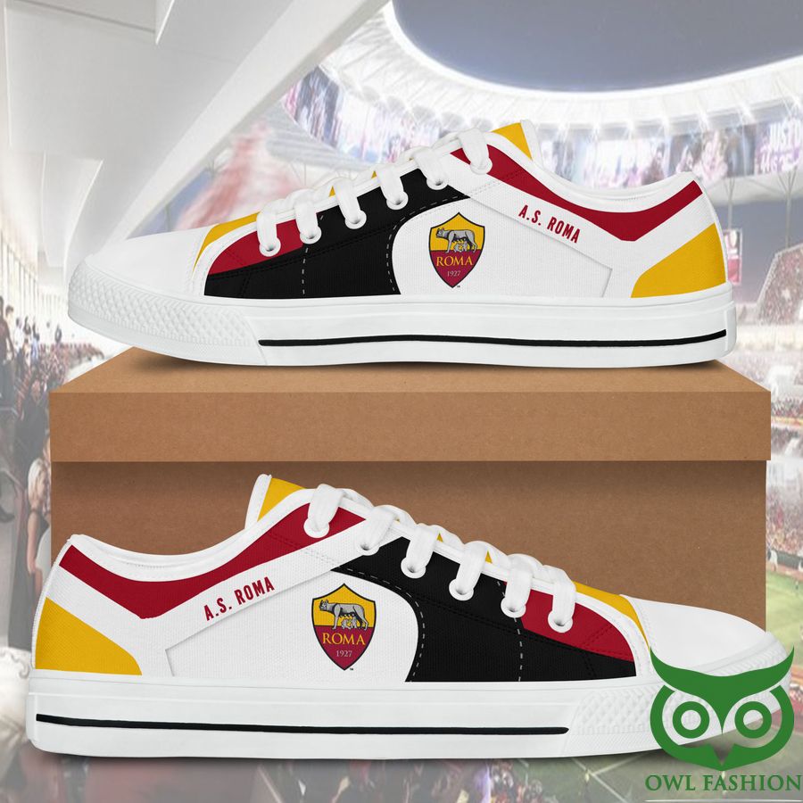 13 A.S. Roma Black White Low Top Shoes For Fans
