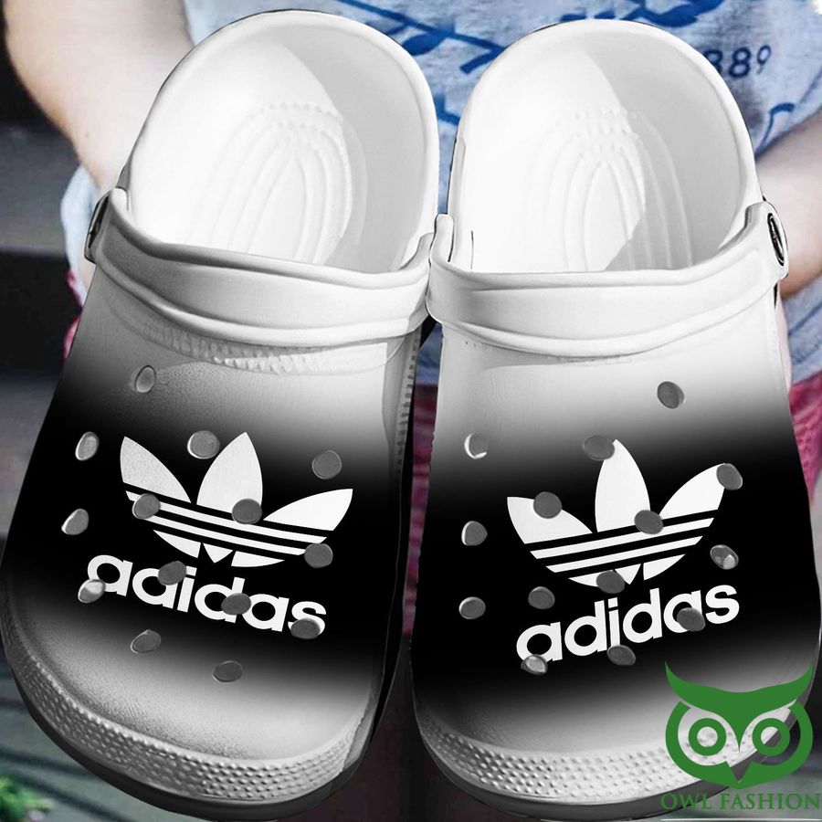 32 Adidas Logo Black and White Gradient Crocs