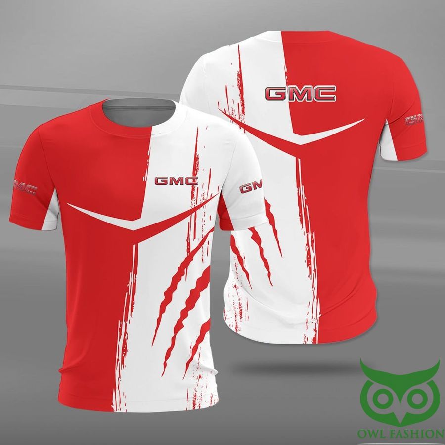 AmR2lEHZ 92 GMC Logo White and Red 3D Shirt