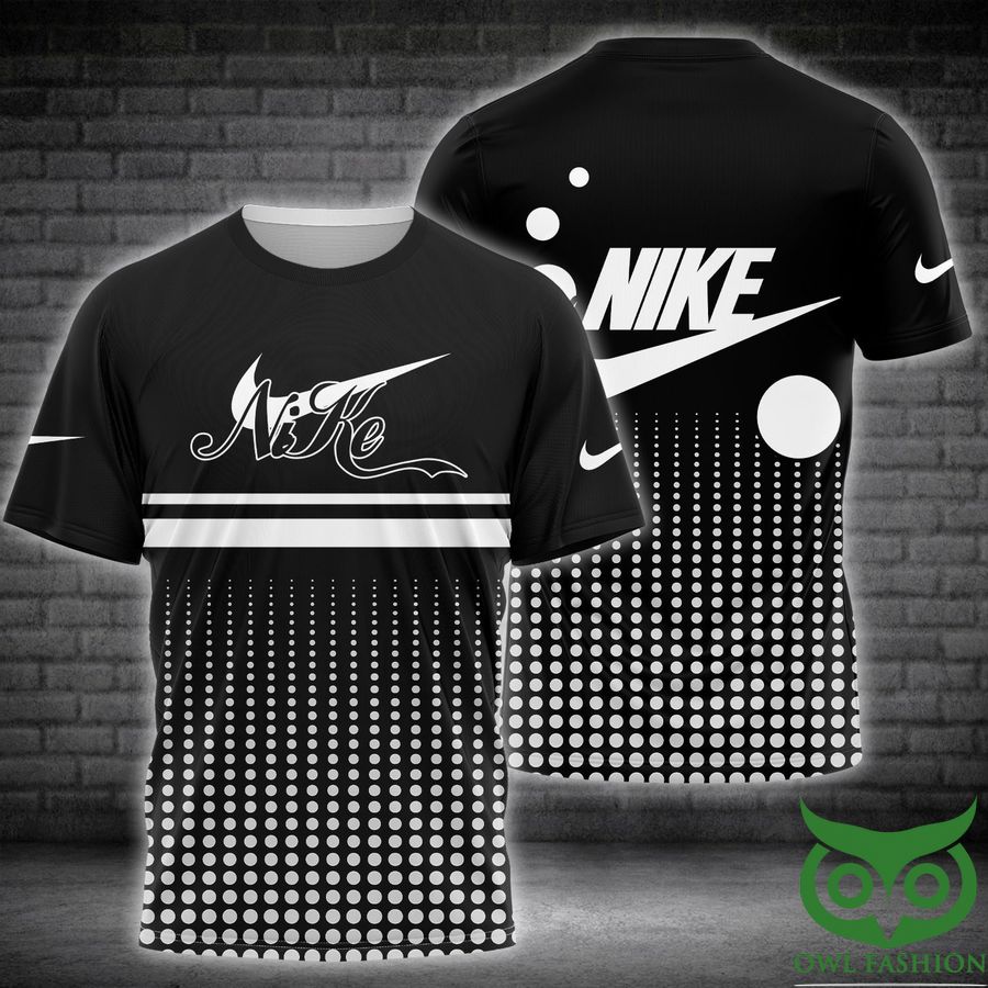 11 Luxury Nike White Dots Black 3D T shirt