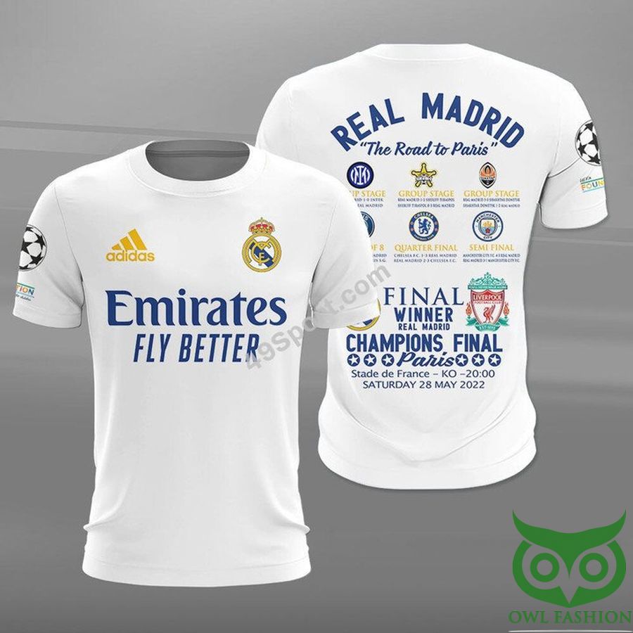 44 Real Madrid UEFA Champions League 2022 3D Shirt