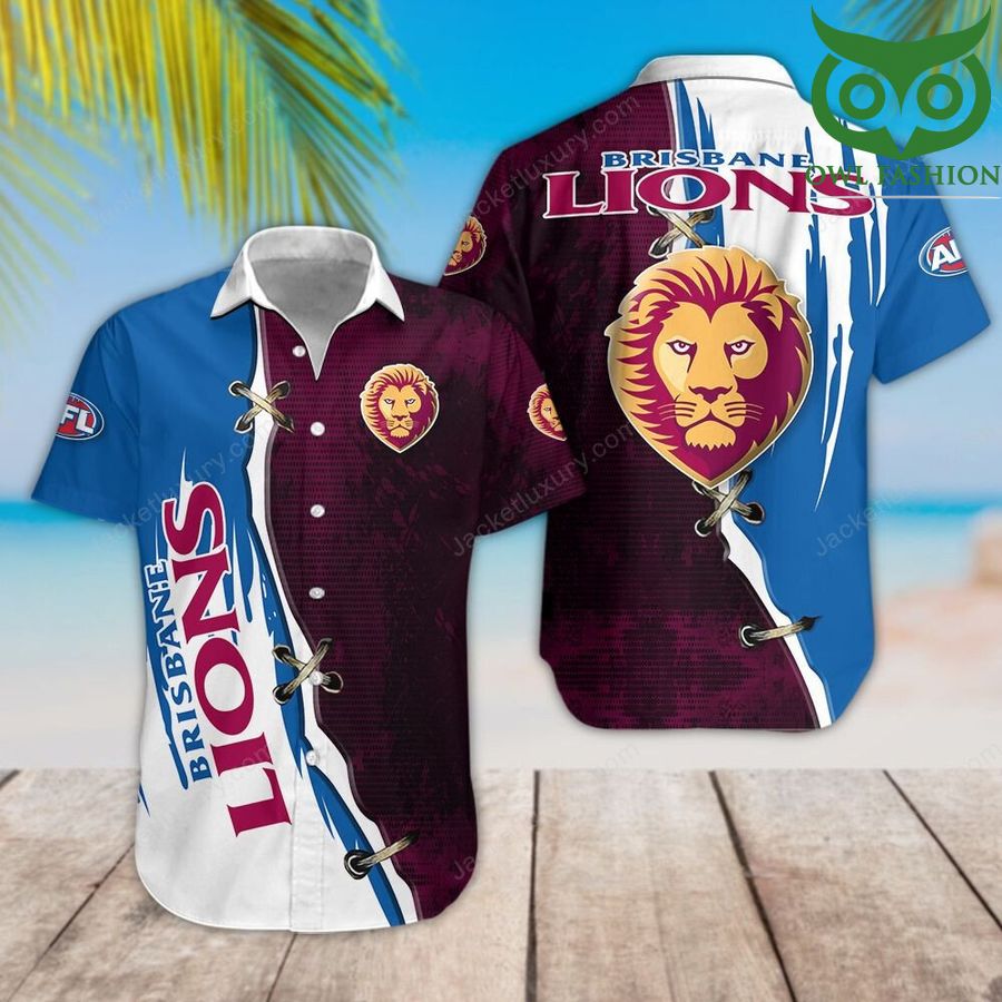 3 Brisbane Lions colored cool style Hawaiian shirt for summer