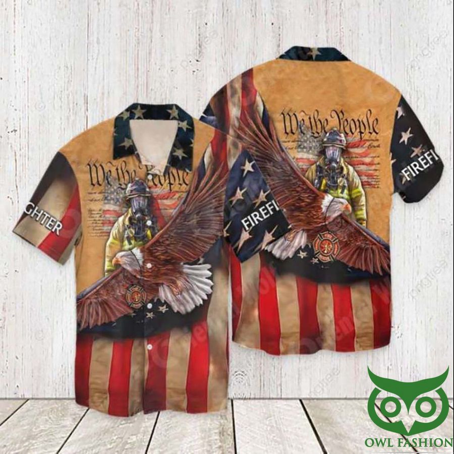 14 4th Of July Independence Day Memorial Day Firefighter Hawaiian Shirt