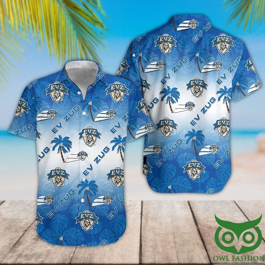 EV Zug Blue White Gradient Hawaiian Shirt