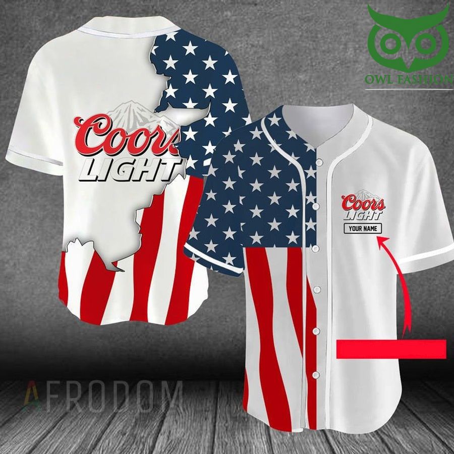 94 Personalized US Flag Coors Light Baseball Jersey