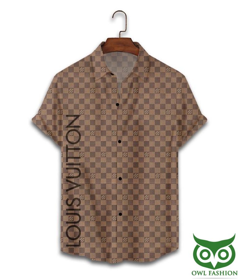 Louis Vuitton brown and beige checkerboard pattern PREMIUM POLO SHIRT - Owl  Fashion Shop