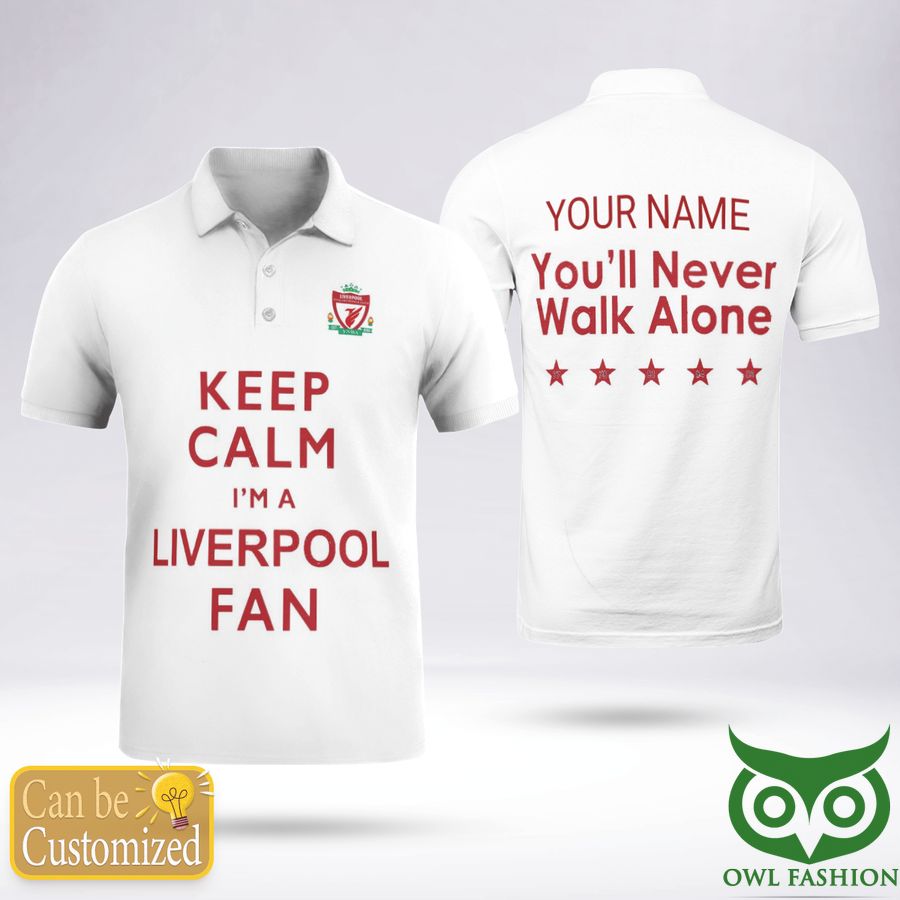 129 Custom Name I Am A Fan Liverpool with Logo Polo Shirt