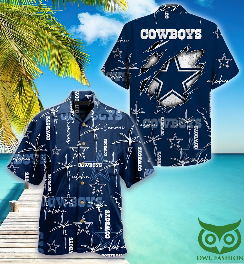 75 Dallas Cowboy NFL Palm On Elie Hawaiian Shirt