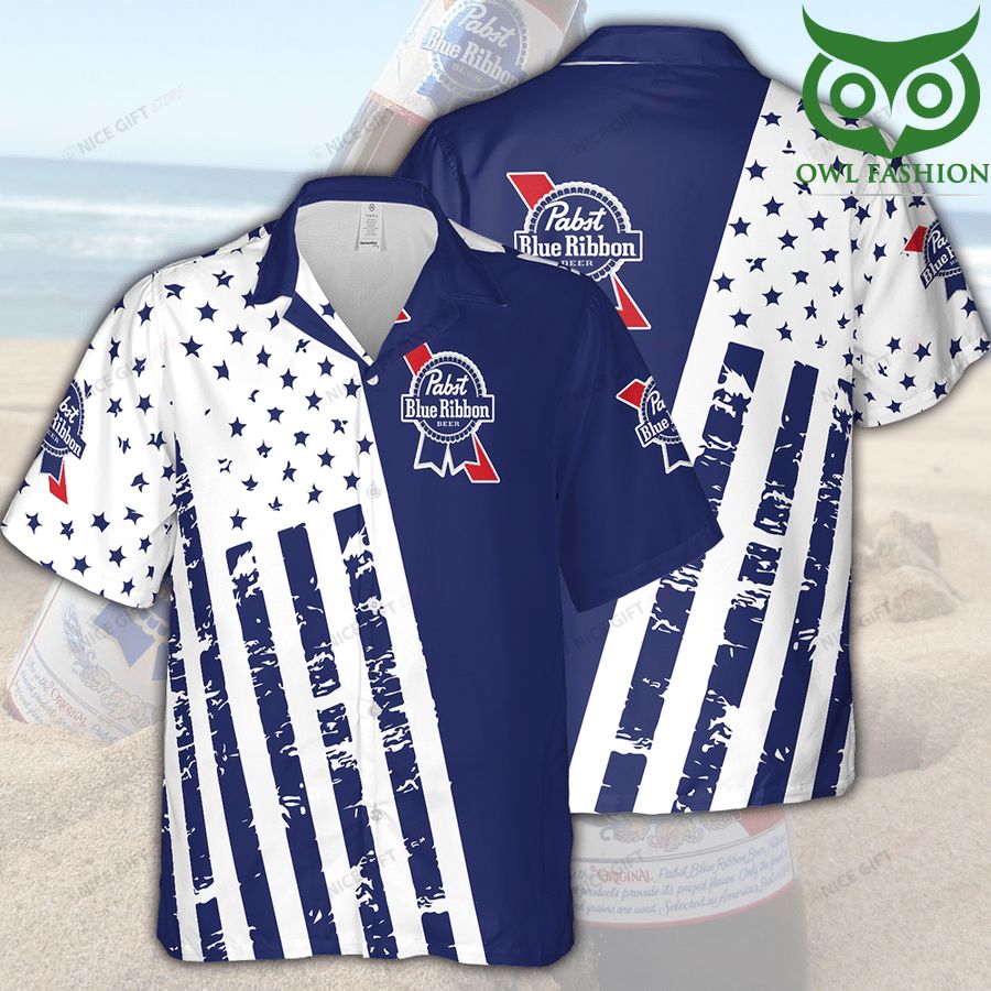 78 Pabst Blue Ribbon navy American flag Hawaii 3D Shirt