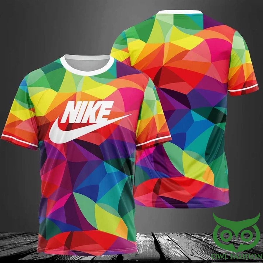 4 Luxury Nike Rainbow Color Shapes 3D T shirt