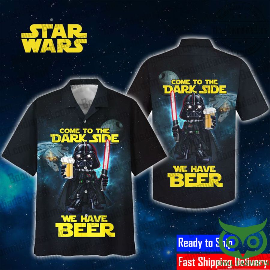 19 Star Wars Darth Vader With Beer Dark Side Hawaiian Shirt